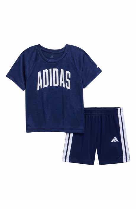 adidas Kids' Logo Raglan T-Shirt & Mesh Shorts Set