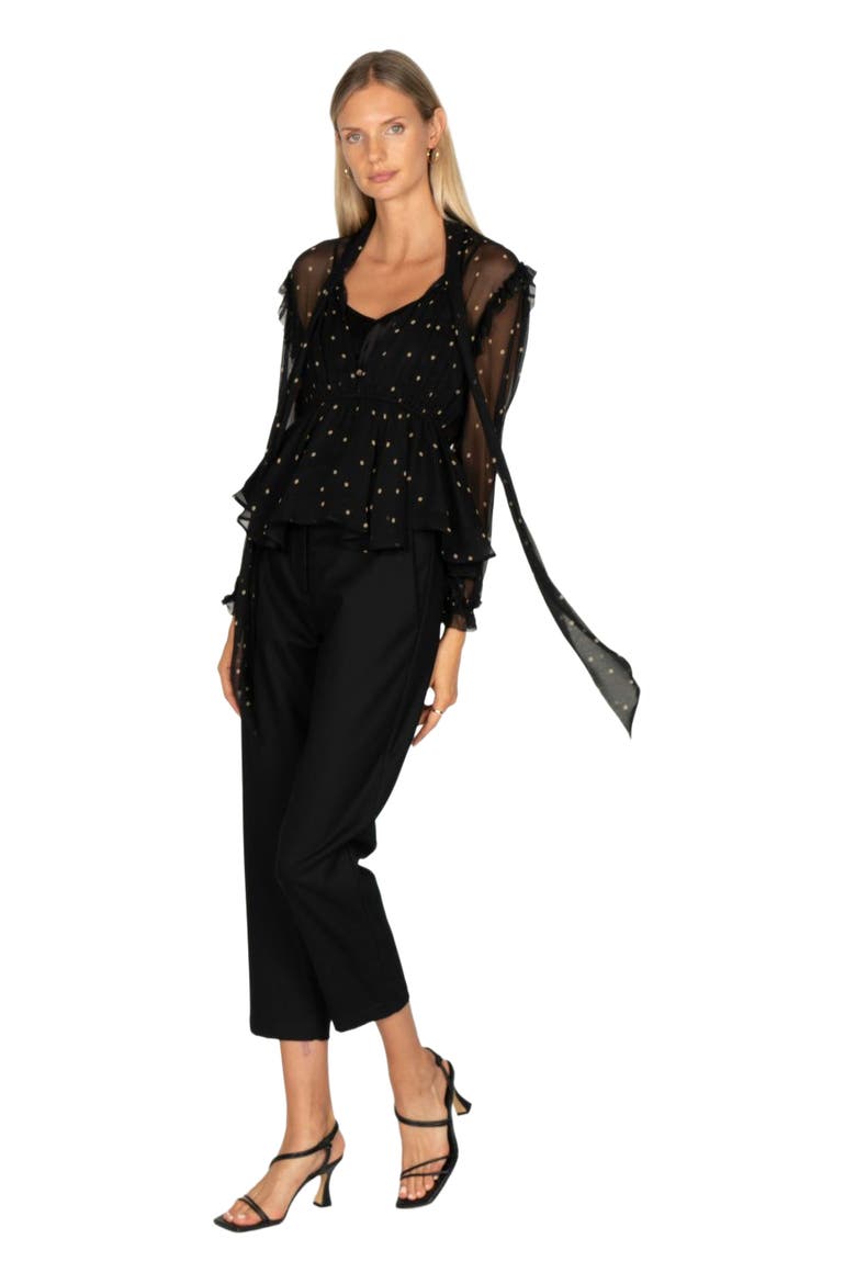 Avelina Blouse, Alternate, color, BLACK POLKA DOT