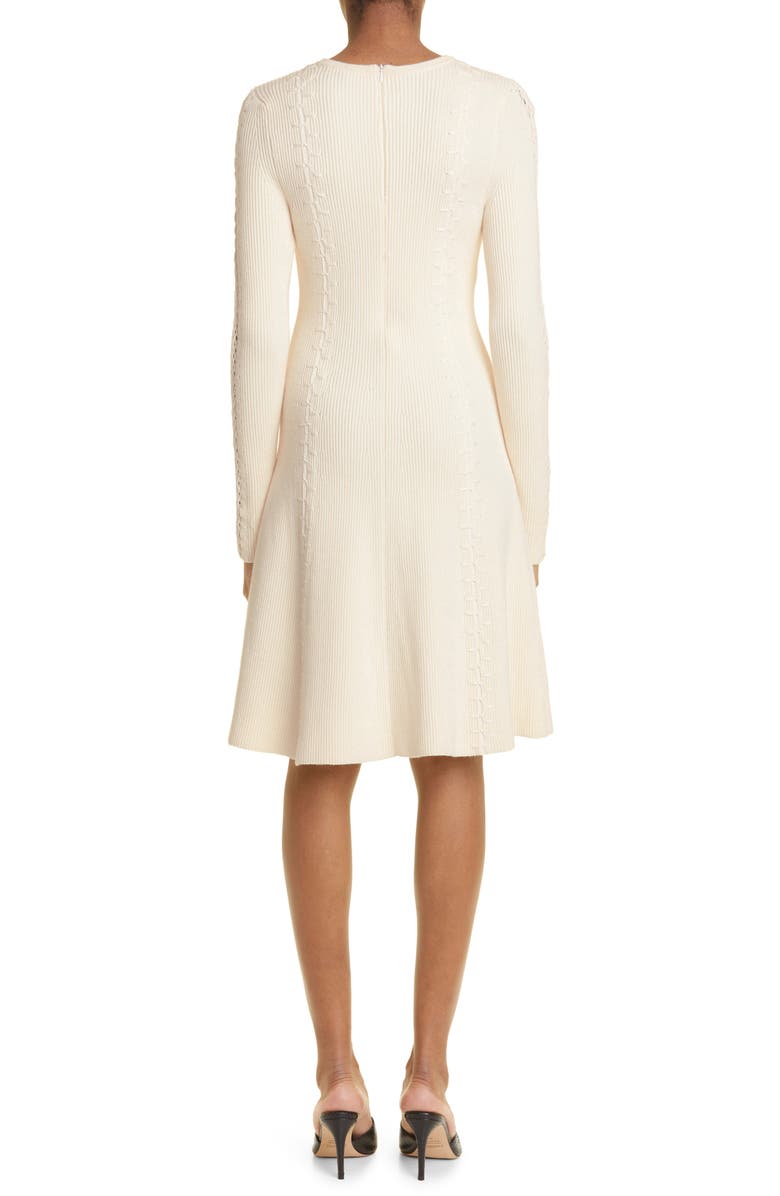 Lela Rose Long Sleeve Fit & Flare Sweater Dress, Alternate, color, 