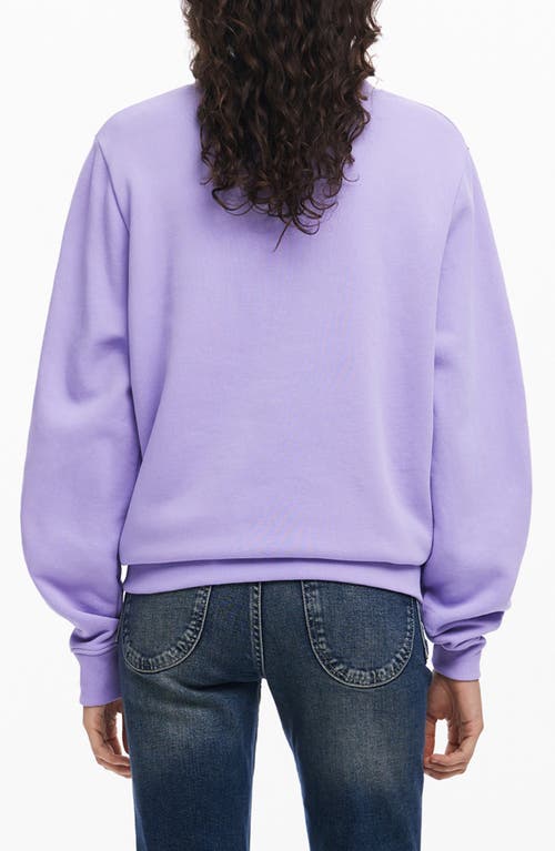 Desigual Embellished Logo Cotton Sweatshirt In Lavender