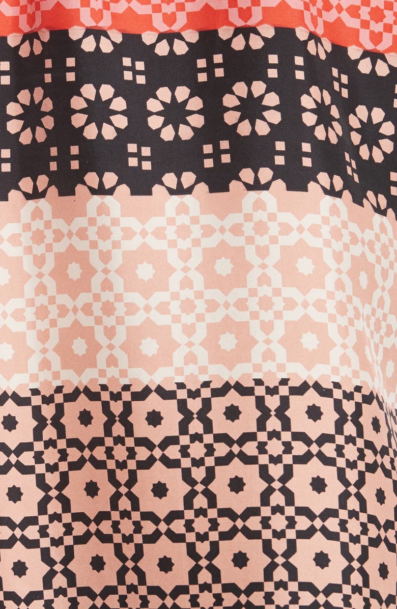 Derek Lam 10 Crosby Tie Sleeve Print Silk Blouse, Alternate, color, 