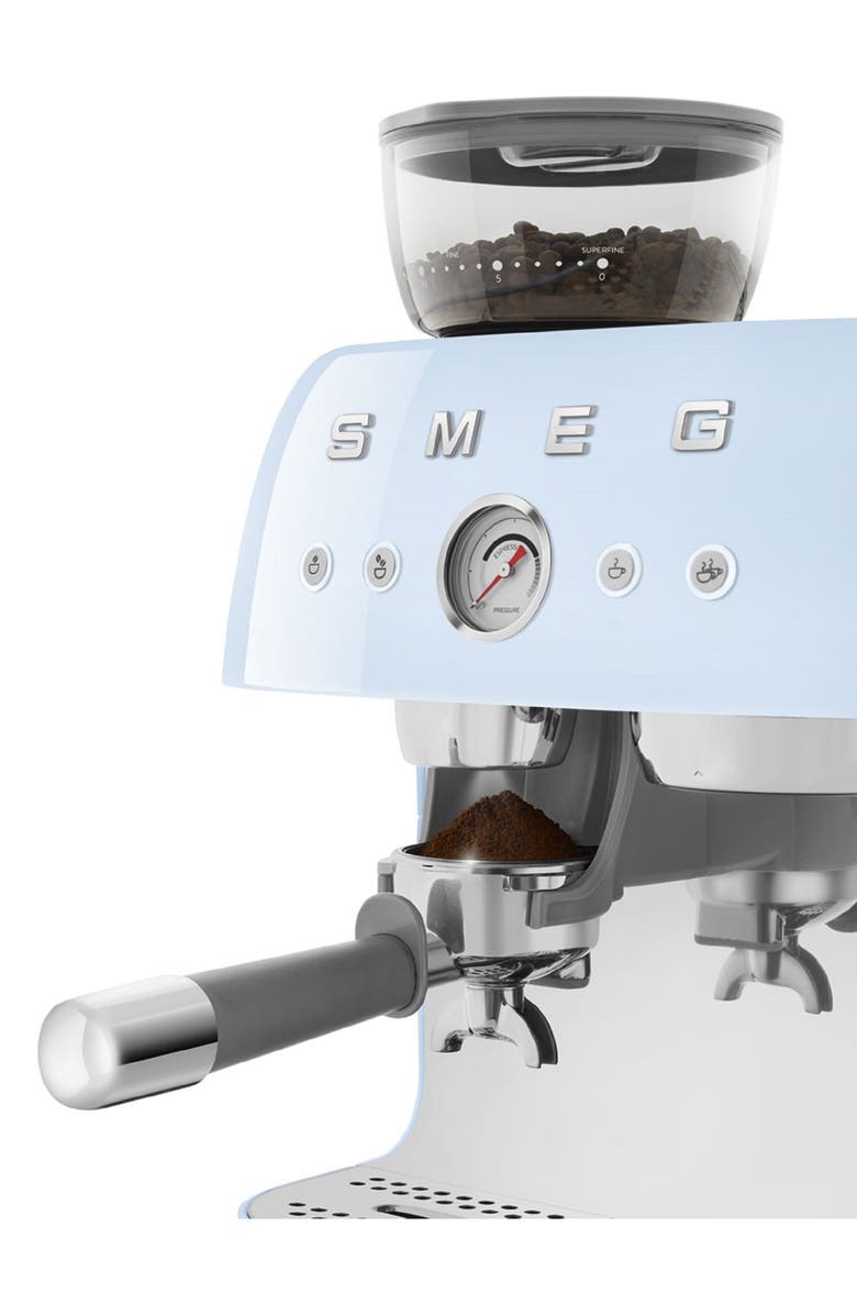 smeg Espresso Machine with Coffee Grinder, Alternate, color, Pastel Blue