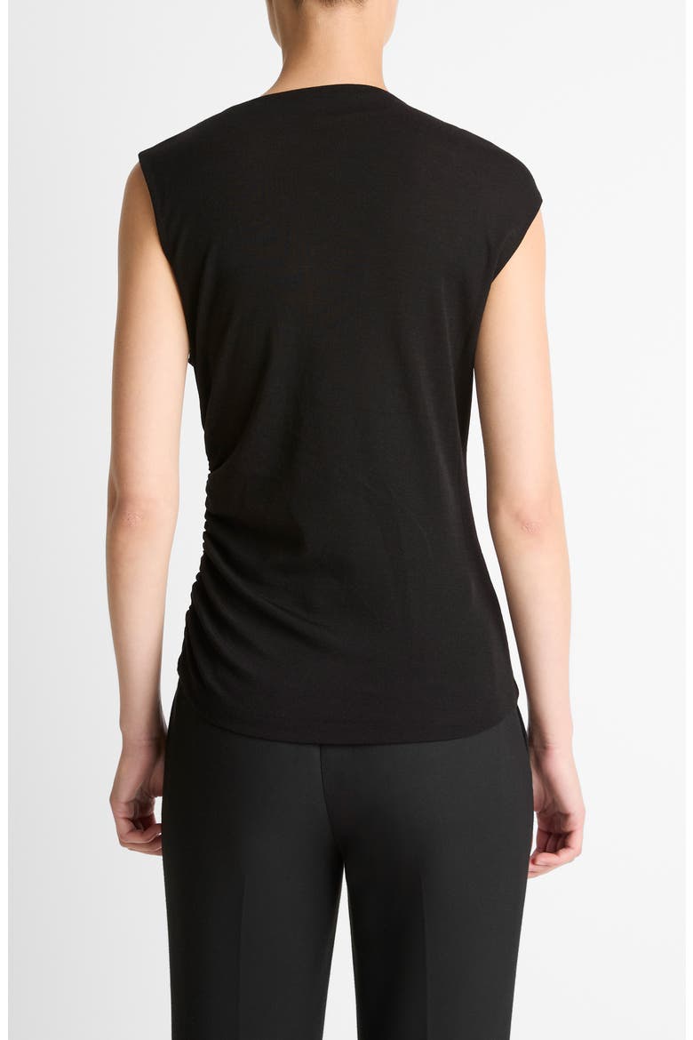Draped Sleeveless Wool Blend Top, Alternate, color, BLACK