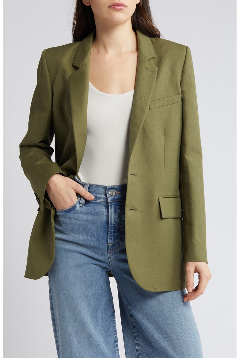 Everyday Twill Blazer, Main, color, MILITARY GREEN