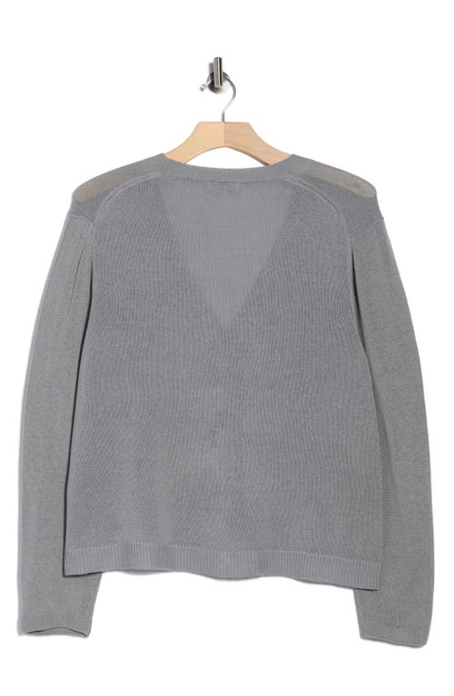 Max Studio V-neck Button Front Cardigan In Gray