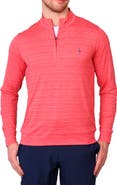 TailorByrd Stripe Quarter Zip Performance Polo
