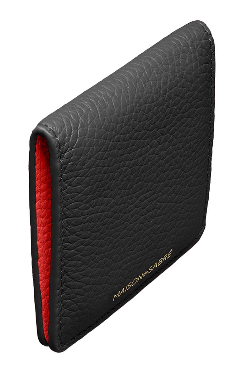 MAISON de SABRÉ Leather Compact Mirror, Alternate, color, Rouge Noir