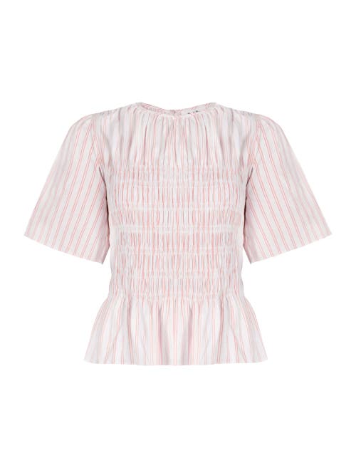 Ro&zo Womens Pink Stripe Shirred Top In Pink
