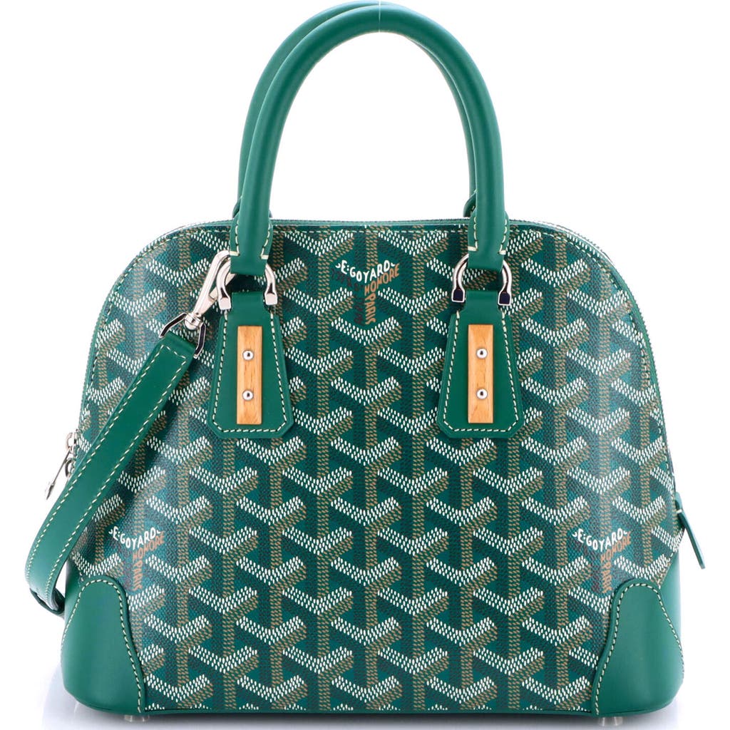 Pre-owned Goyard Goyard Vendome Bag Coated Canvas Mini In Green
