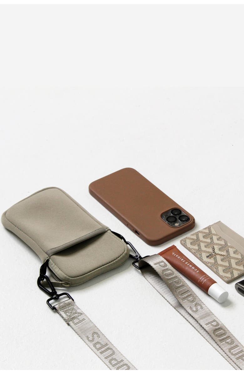 POP UPS BRAND Water Resistant Phone Crossbody Bag, Alternate, color, Taupe