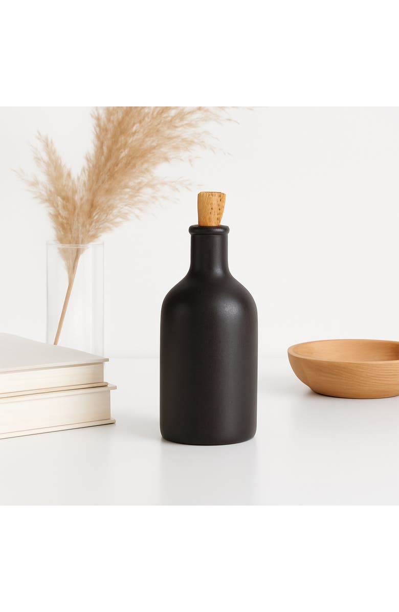 Gharyan Stoneware Jazz Olive Oil Dispenser, Alternate, color, Matte Black