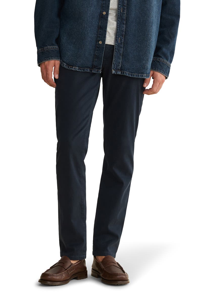 AMS Slim Cotton Stretch Twill 5-Pocket Pants, Main, color, CARBON BLUE