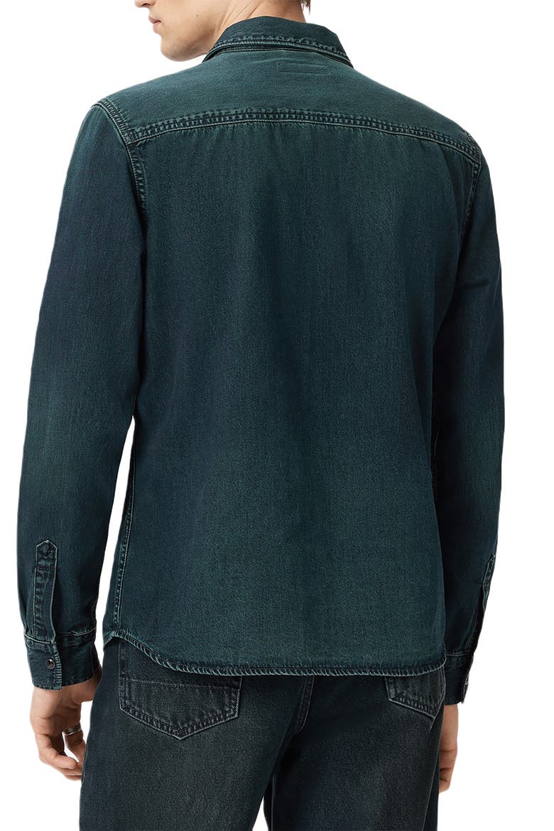 Gleason Cotton Denim Snap-Up Shirt, Alternate, color, PHANTOM BLUE