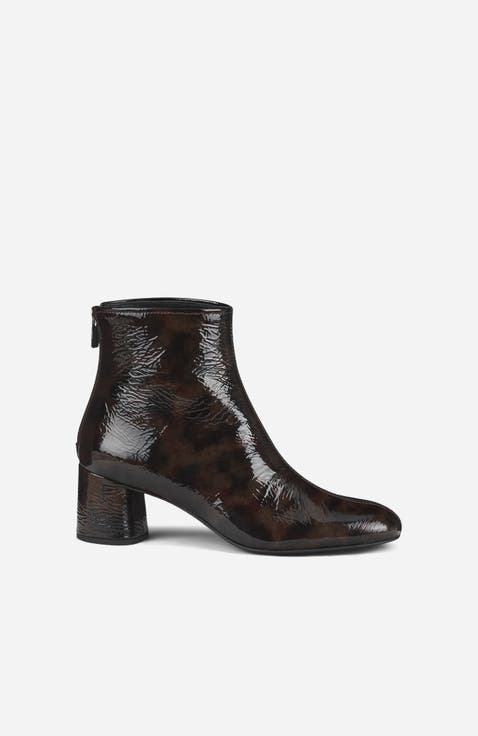 Olga Patent Leather Ankle Boot with Heel