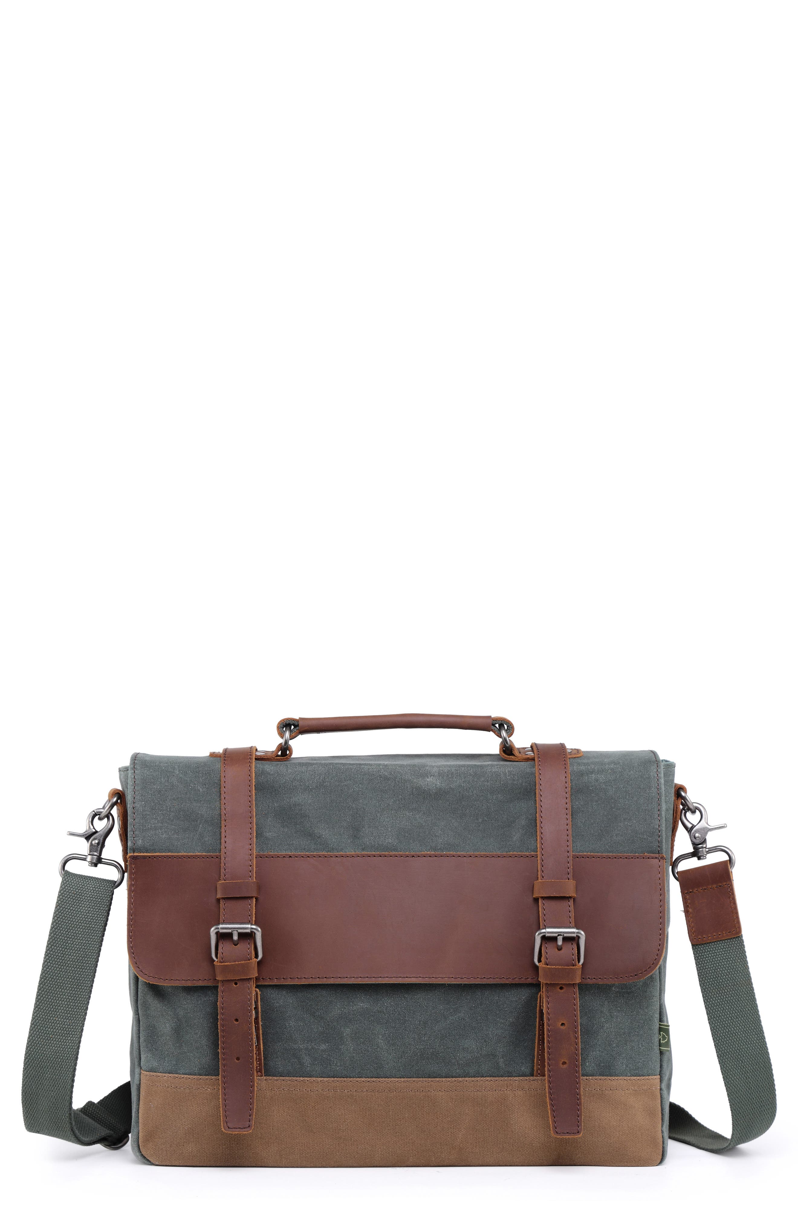 THE SAME DIRECTION Stone Creek Waxed Canvas Briefcase, Main, color, 