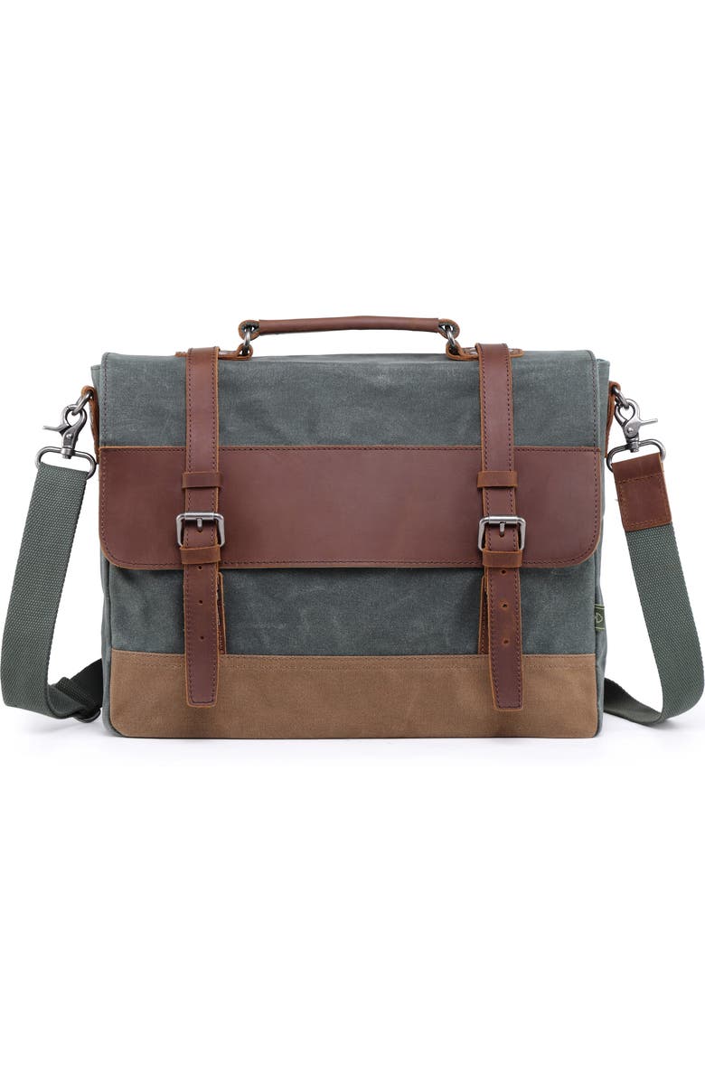 THE SAME DIRECTION Stone Creek Waxed Canvas Briefcase, Main, color,