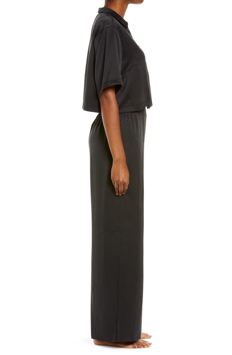 Lunya Washable High Waist Silk Pajamas, Alternate, color, Immersed Black
