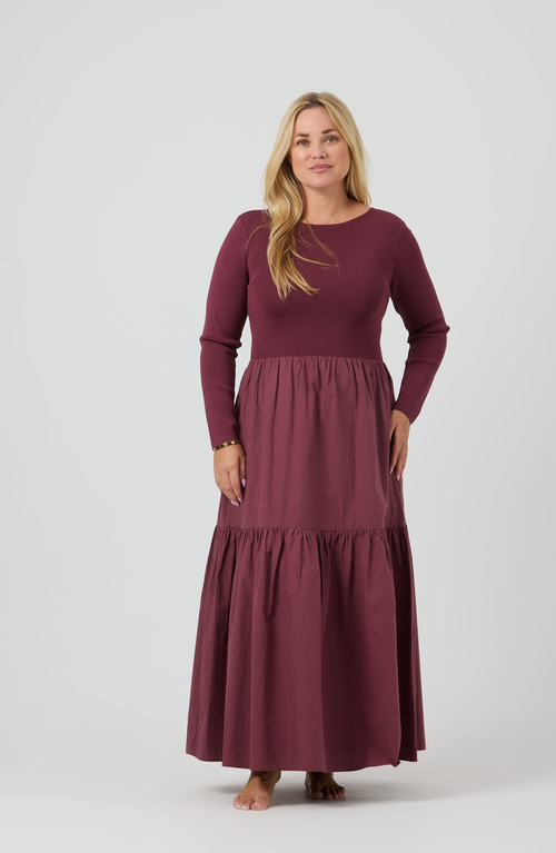 By Tess Collection Lany Dress In Burgundy