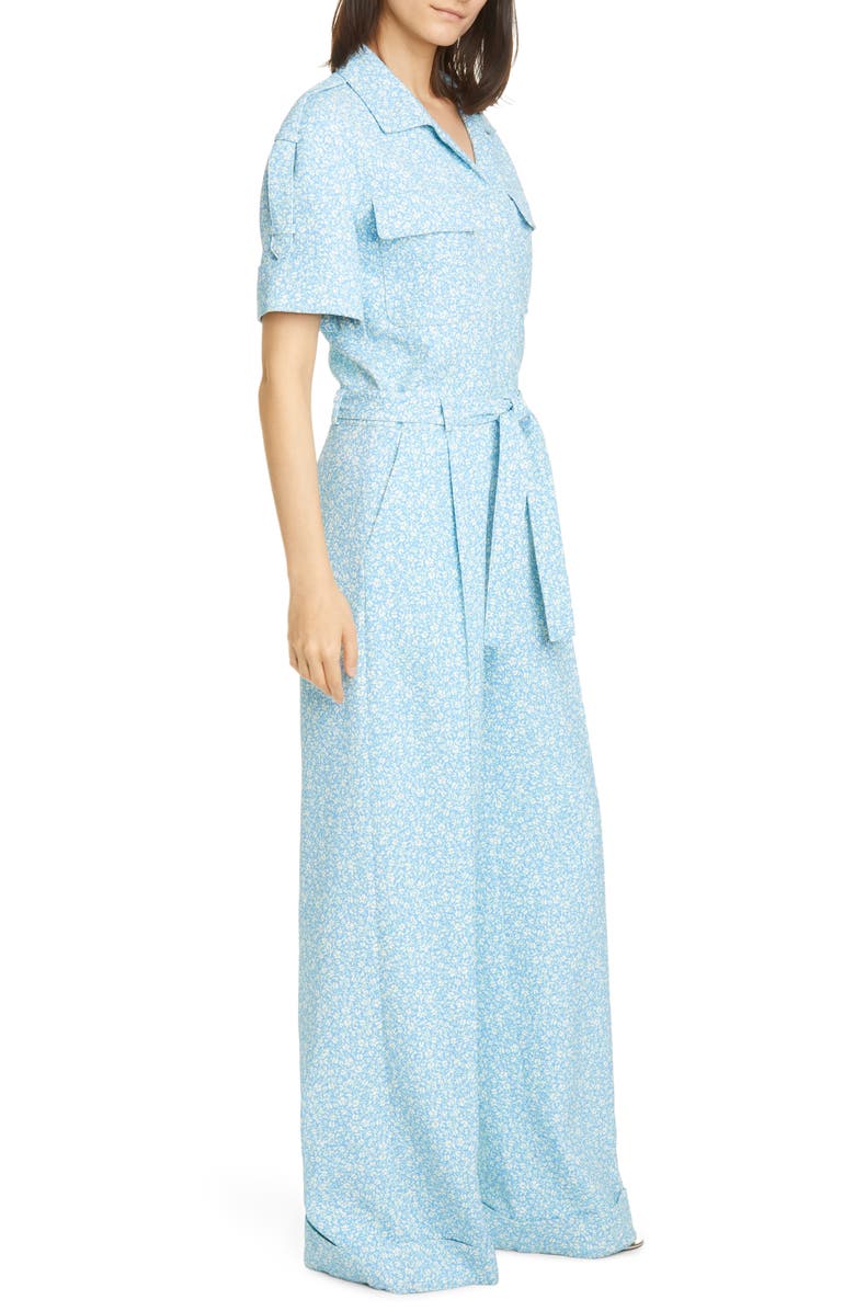 Simkhai Jonathan Simkhai Owen Ditsy Floral Print Crepe Jumpsuit, Alternate, color, 