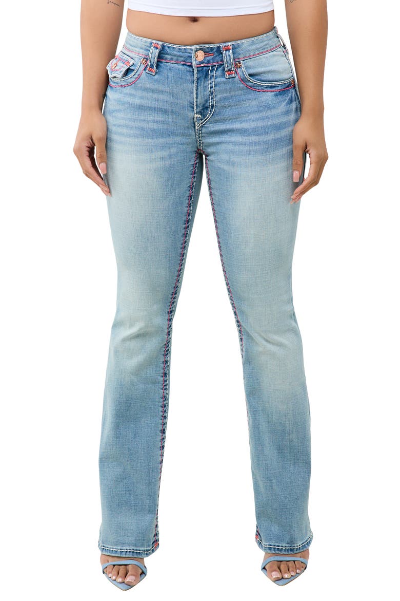Becca Super T Mid Rise Bootcut Jeans, Main, color, SEASIDE PEARL