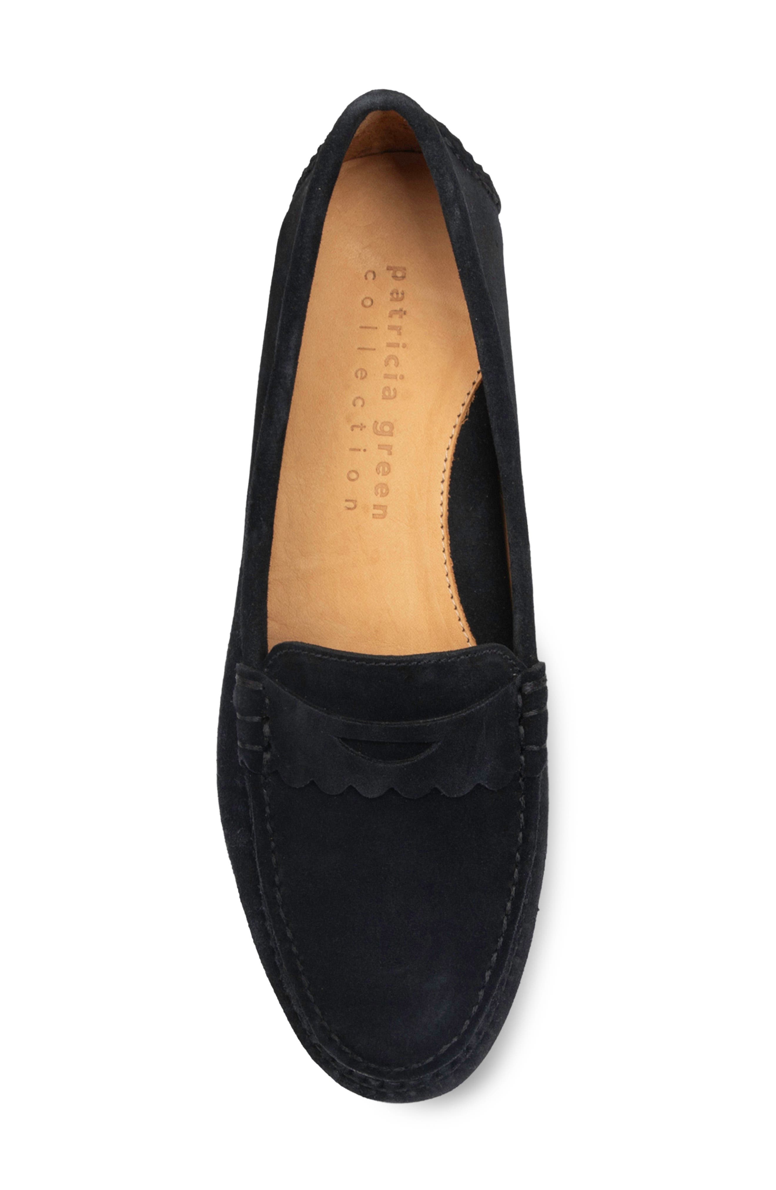 Janet Scalloped Driving Loafer, Alternate, color, BLACK SUEDE