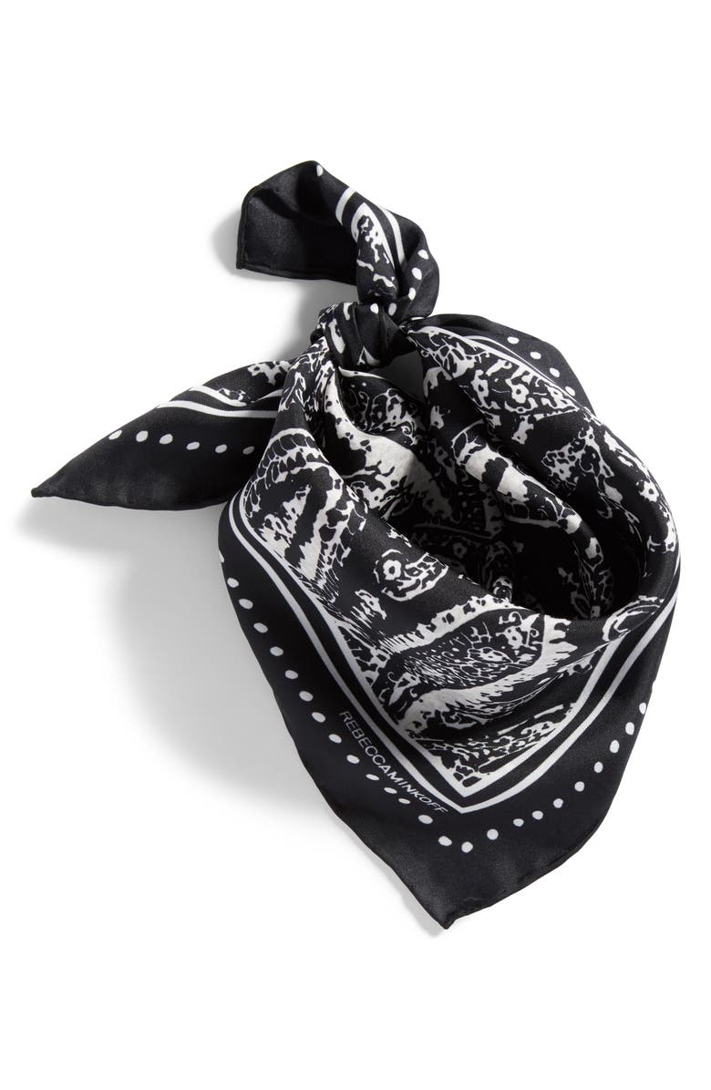 Rebecca Minkoff Ornament Paisley Silk Bandana, Alternate, color, 