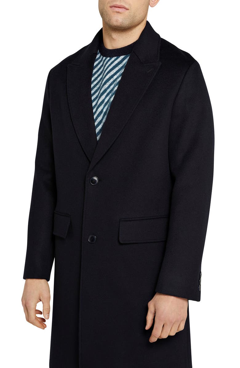Ted Baker London Raydon Wool Coat, Alternate, color, Navy