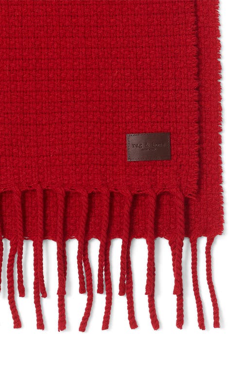 Rag & Bone Textured Cashmere Scarf In Red