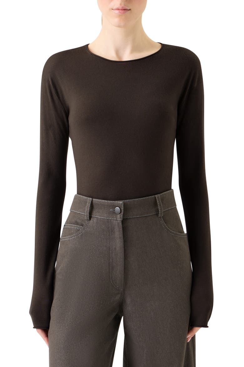 Wool Crewneck Top, Main, color, BARK