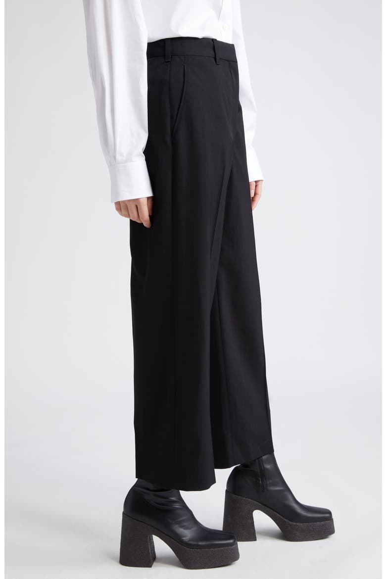 Crop Straight Leg Wool Trousers, Alternate, color, 1000 - BLACK