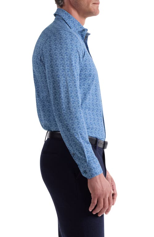 Bugatchi James Ooohcotton® Floral Button-up Shirt In Blue