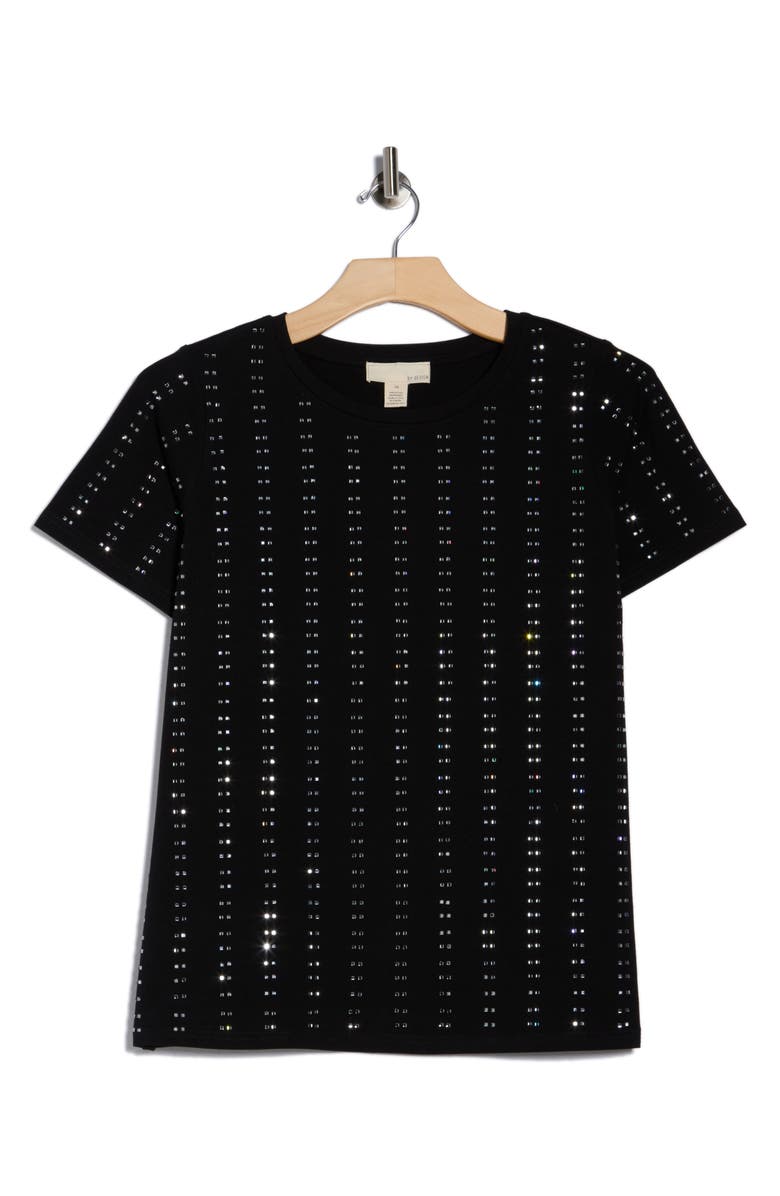 BY DESIGN Jaima Embellished T-Shirt, Main, color, Black