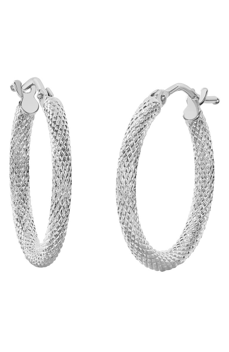 Bony Levy BLG 14K White Gold Faceted Hoop Earrings, Main, color, 14K White Gold