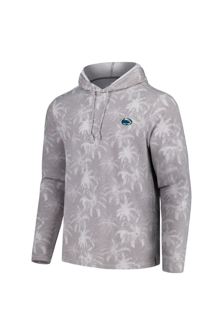 Men's Tommy Bahama Gray Penn State Nittany Lions Palm Frenzy Hoodie Long Sleeve T-Shirt, Alternate, color, Gray