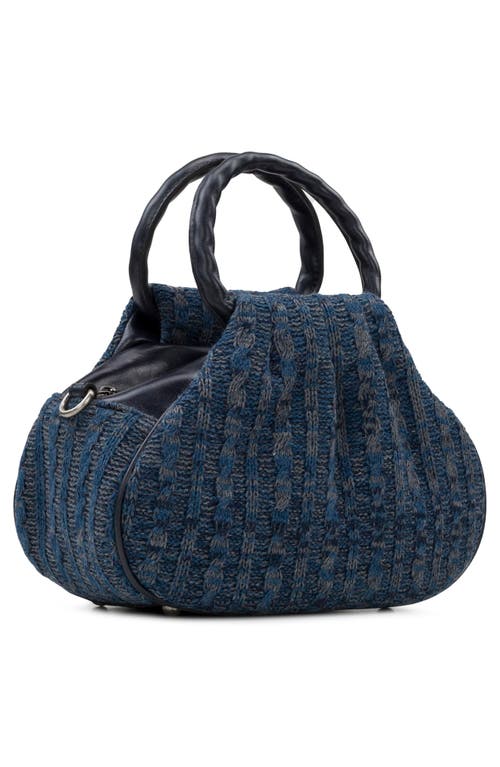 Patricia Nash Milburn Cable Knit Bucket Bag In Blue
