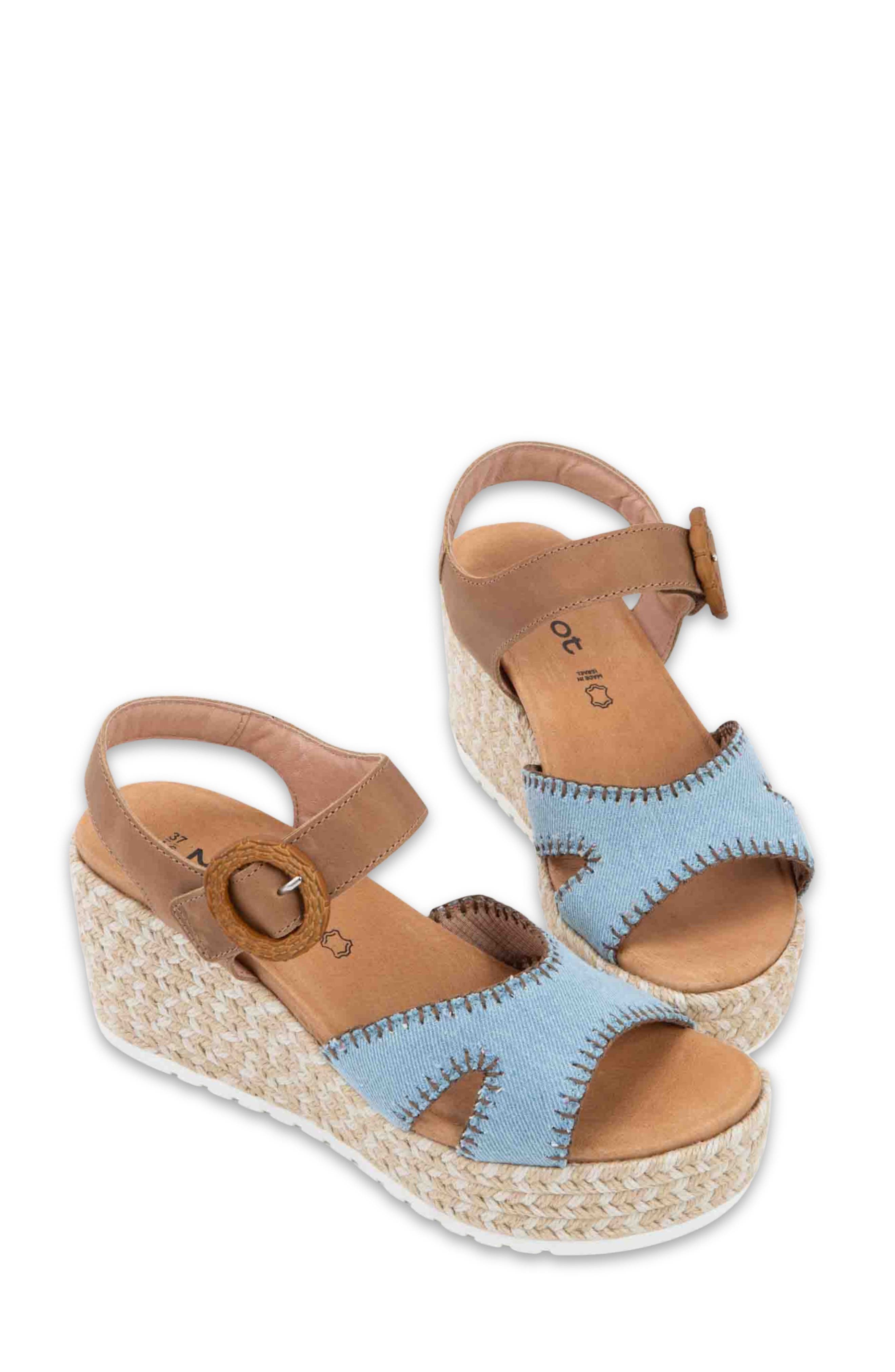 Naot Majorca Platform Sandal, Alternate, color, Latte Brown/ Denim