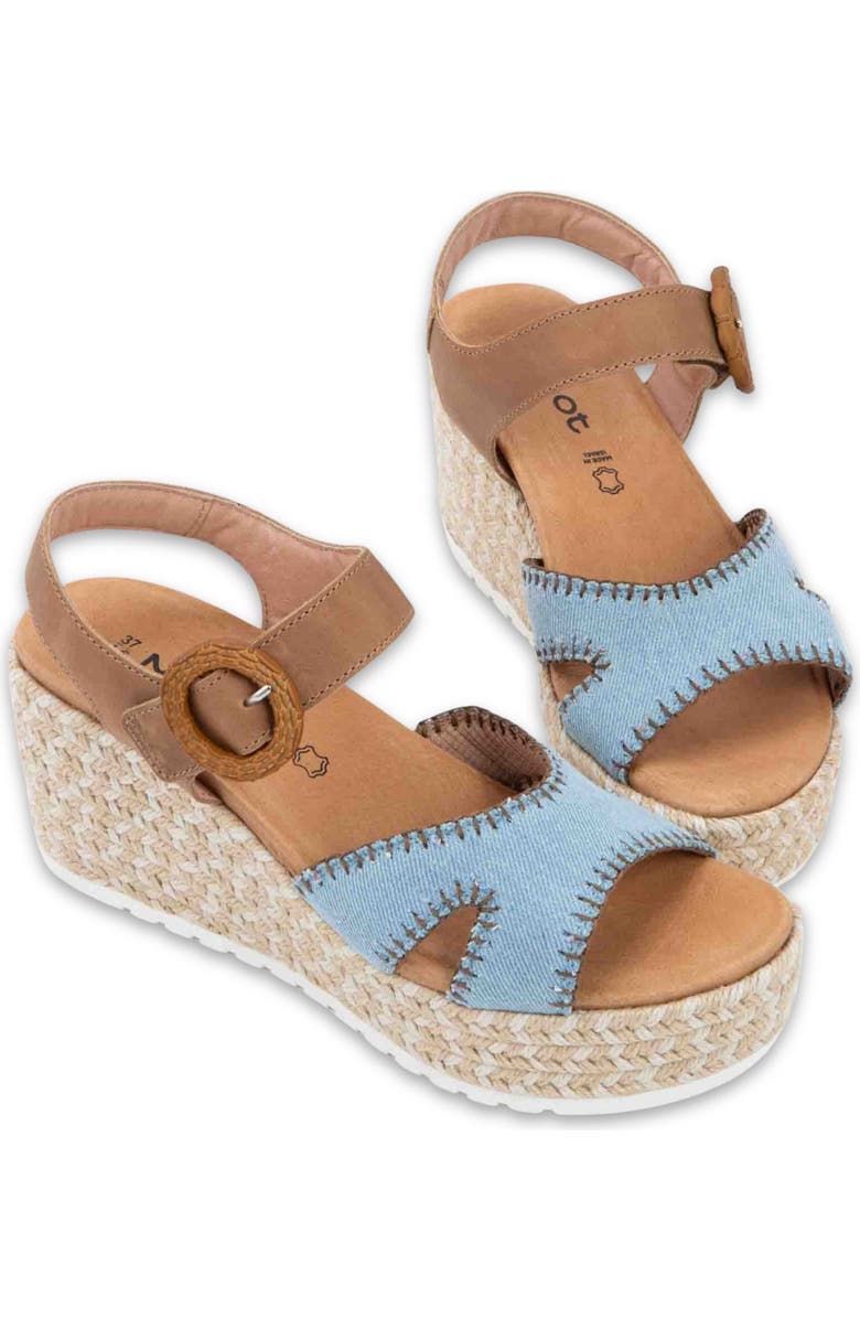 Naot Majorca Platform Sandal, Alternate, color, Latte Brown/ Denim