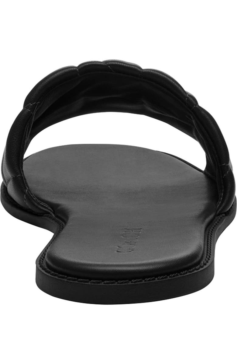 COACH Quilted Flat Slide Sandal, Alternate, color, Black/ Black
