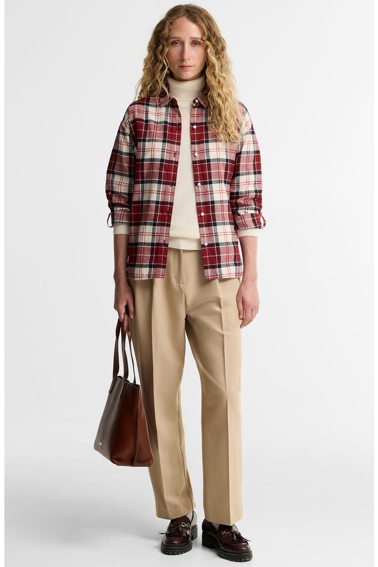 Elishaw Relaxed Fit Check Button-Up Shirt, Alternate, color, LT CARDINAL TARTAN