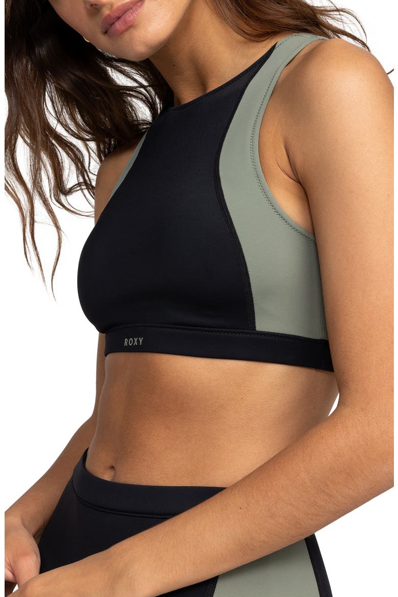 Pro Colorblock Bikini Top, Alternate, color, ANTHRACITE