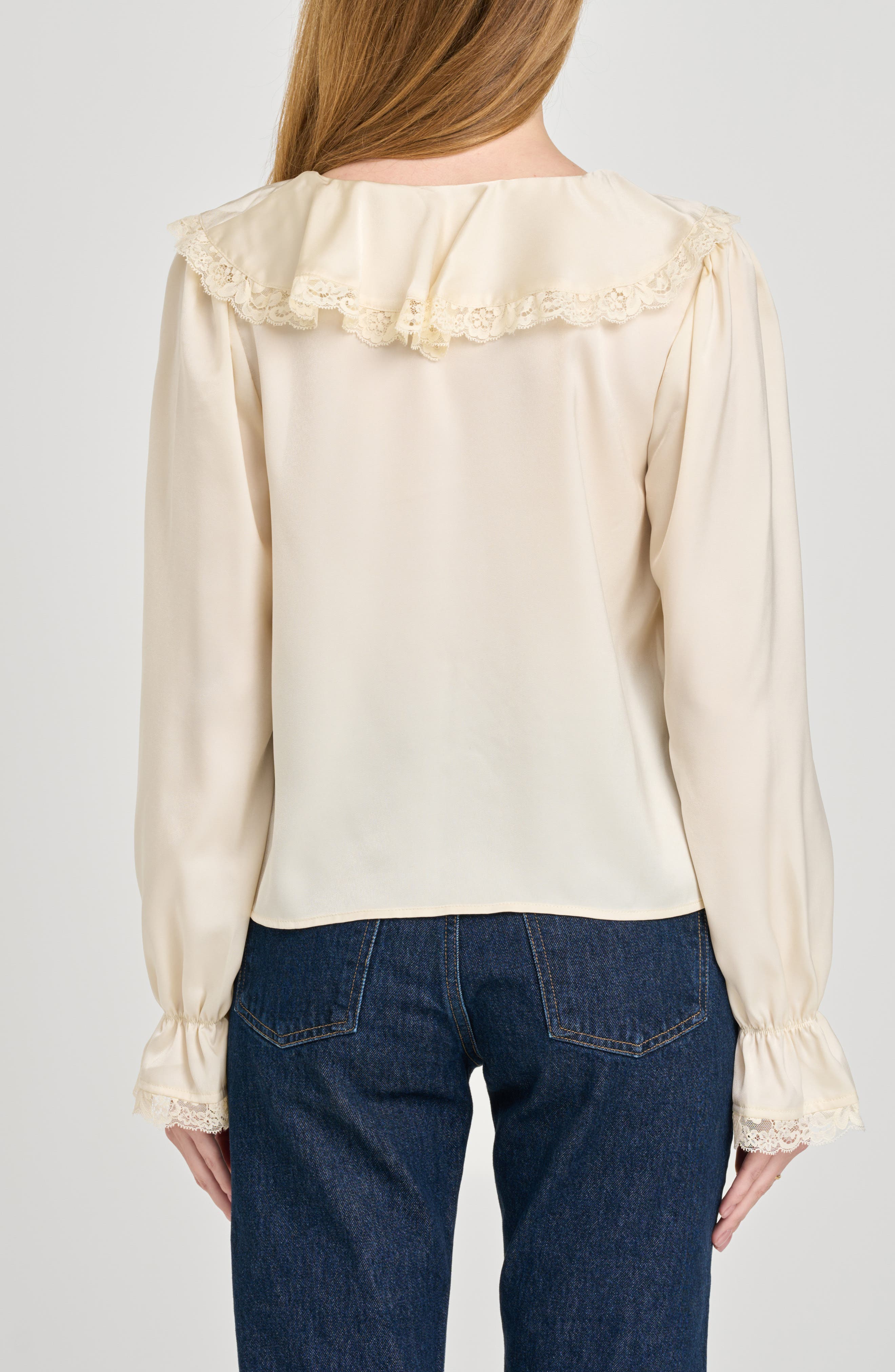 Lacy Long Sleeve Tie Front Top - image 4
