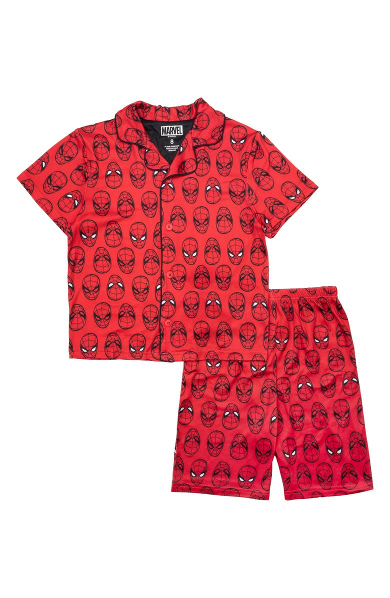 AME Kids' Spider-Man Jersey Coat Pajamas, Main, color, 