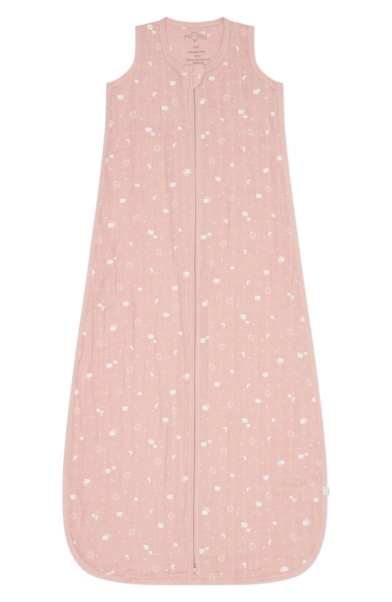 MORI Mascot 0.5 TOG Organic Cotton Muslin Wearable Blanket, Alternate, color, Pink