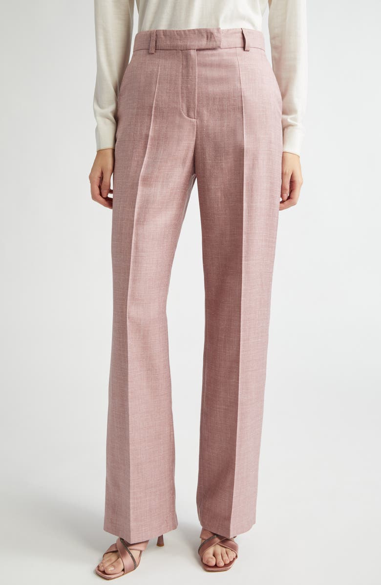 Eleventy Straight Leg Virgin Wool, Silk & Linen Pants, Main, color, 