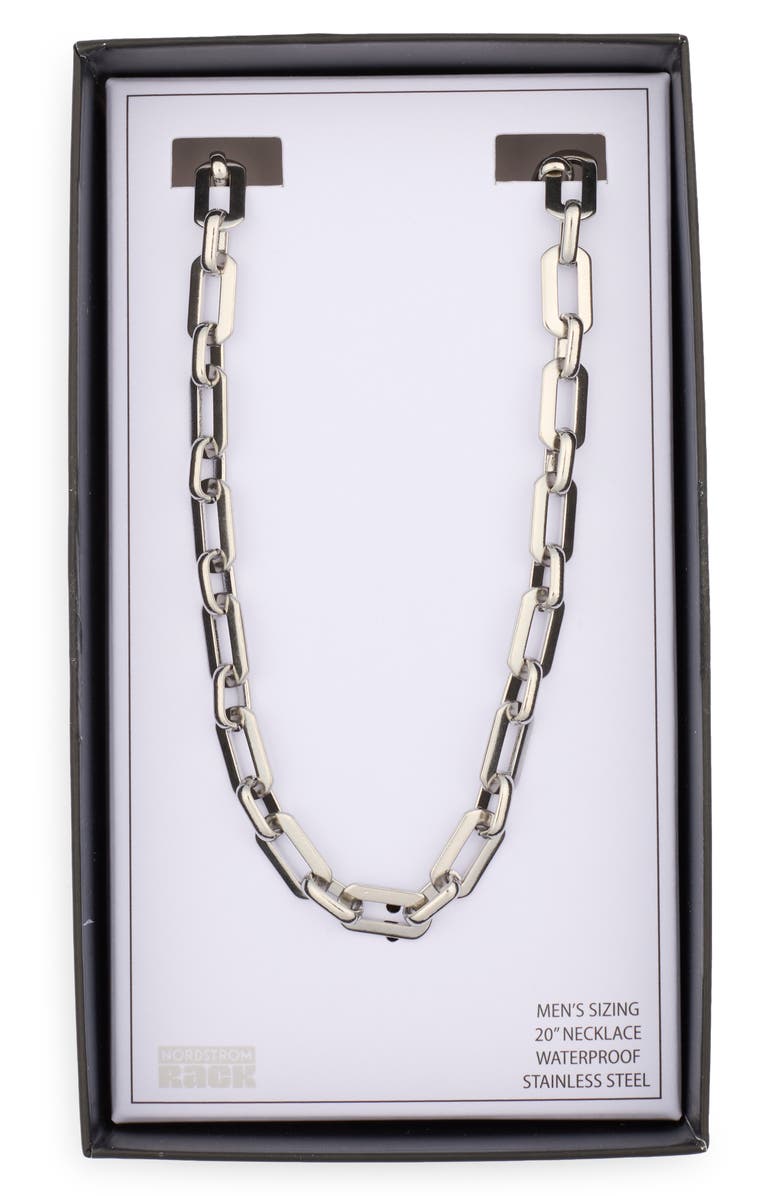 NORDSTROM RACK Stainless Steel Smooth Link Necklace, Main, color, Stainless Steel