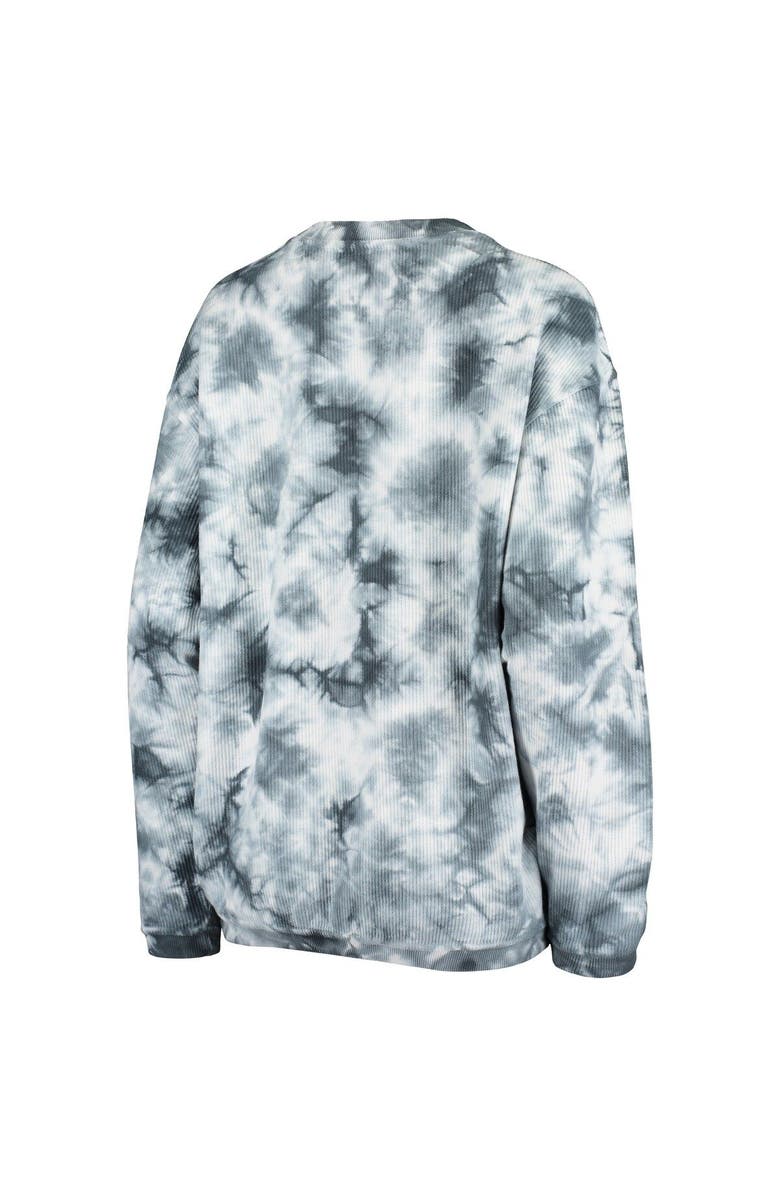 CHICKA-D Women's chicka-d White/Charcoal Georgia Bulldogs Tie Dye Corded Pullover Sweatshirt, Alternate, color,