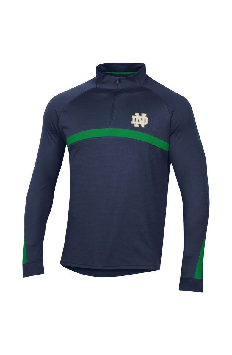 Under Armour Men's Under Armour Navy Notre Dame Fighting Irish Game Day Raglan Quarter-Zip Top, Alternate, color, 