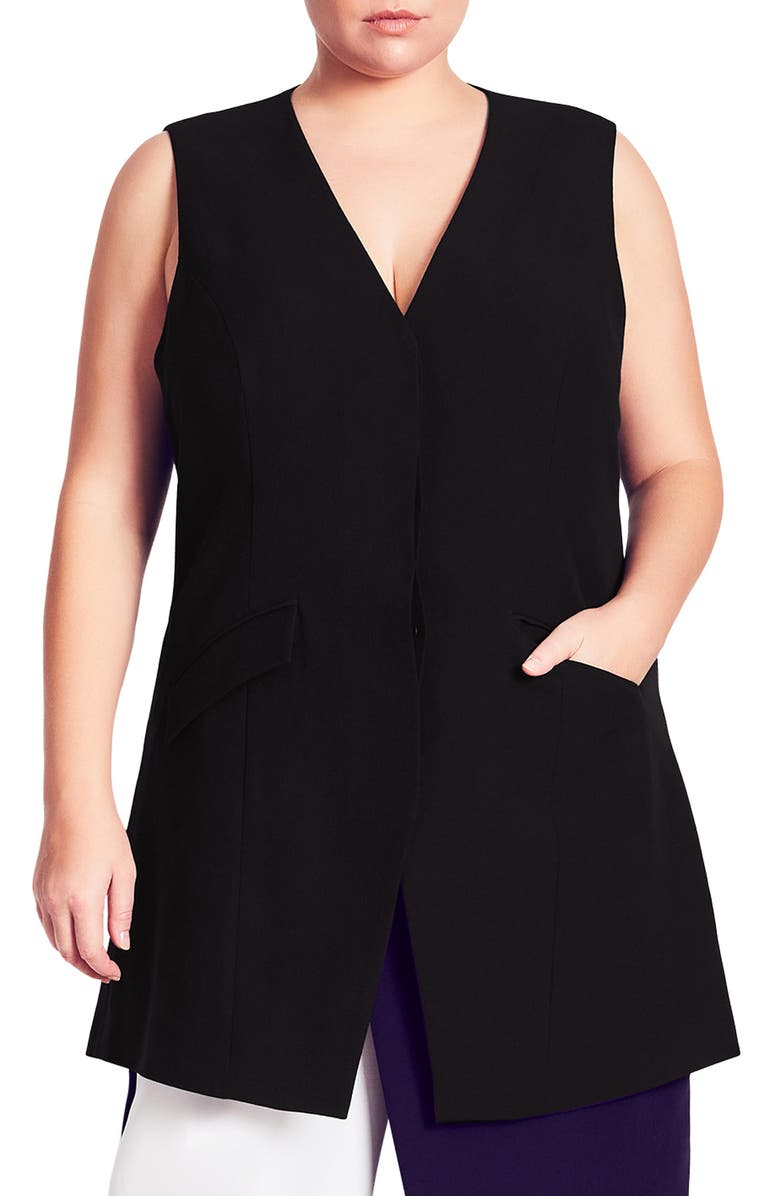 City Chic Maya Longline Vest, Main, color,