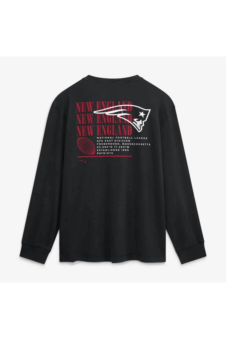 Men's Fanatics Black New England Patriots Relaxed Fullback Drive Long Sleeve Fashion Top, Alternate, color, Black