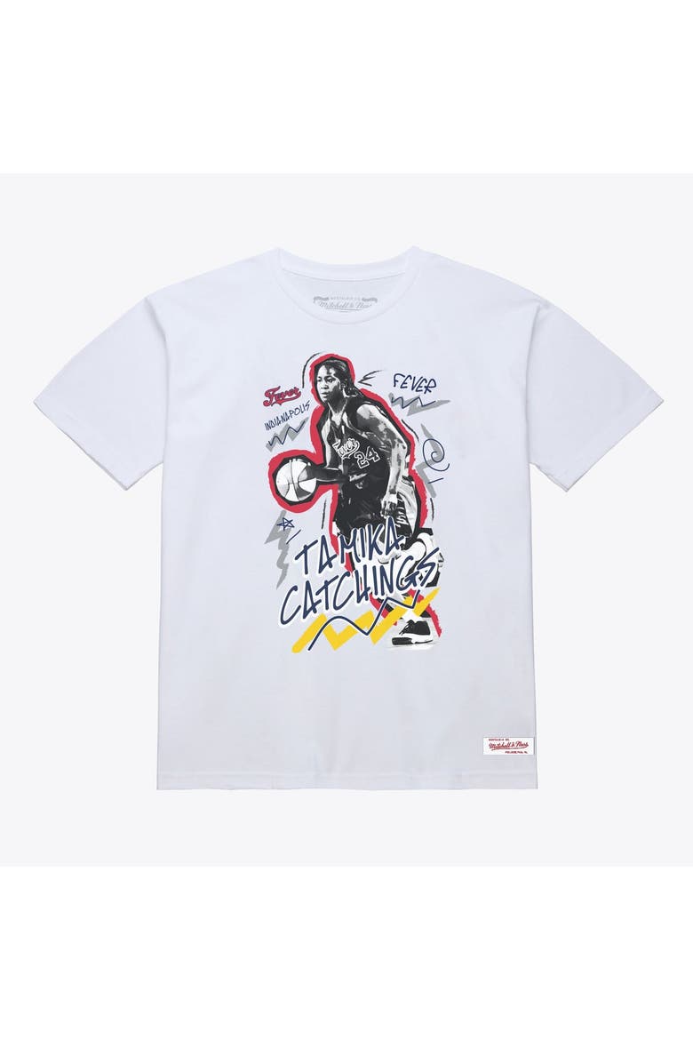 Unisex Mitchell & Ness Tamika Catchings White Indiana Fever Chalked Up T-Shirt - Court Origins, Main, color, White
